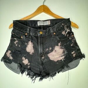Levi’s Distressed Black Denim Shorts
